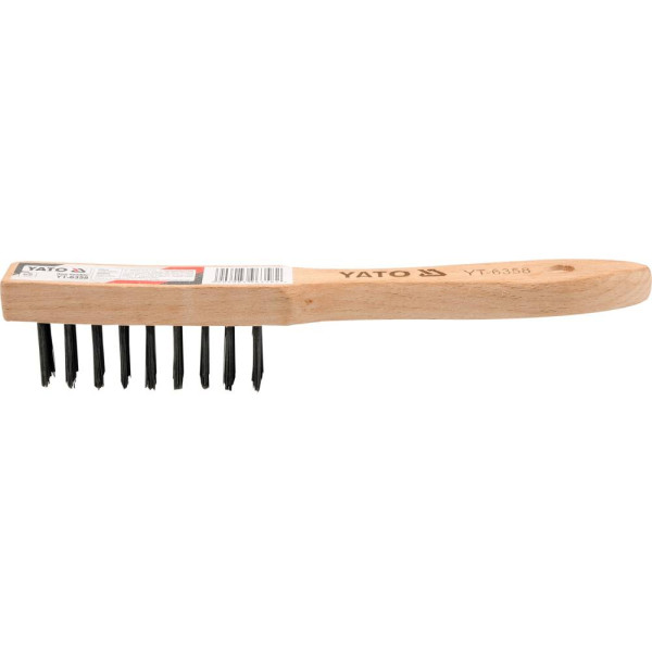 Yato Kartáč drátěný ruční 4 řady dřevo 250 mm
