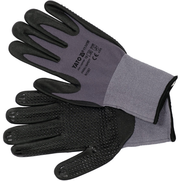 Yato Pracovní rukavice nylon/nitril vel.10 černé