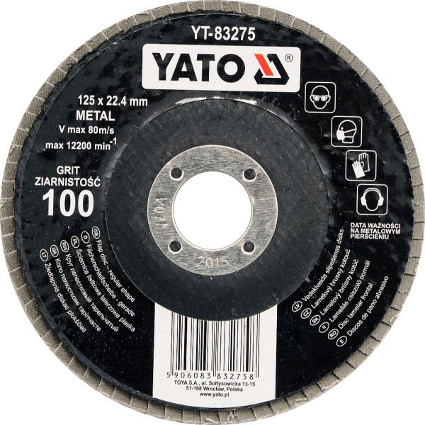 Yato Kotouč lamelový brusný na kov 125x22,4mm P120