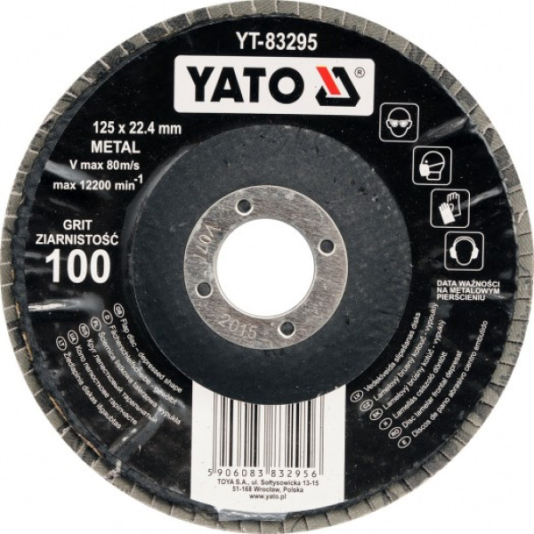 Yato Kotouč lamelový korundový 125 x 22,2 mm vypouklý brusný P36