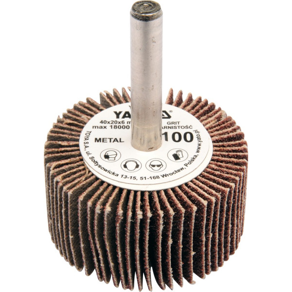 Yato Kotouč lamelový radiální 40x20 P-100 s hřídelí 6 mm