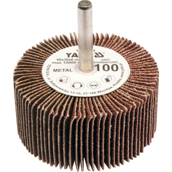 Yato Kotouč lamelový radiální 60x30 P-100 s hřídelí 6 mm