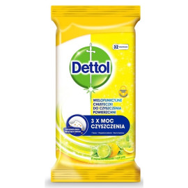DETTOL Citron a Limeta dezinfekční ubrousky na povrchy 32 ks