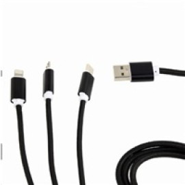 GEMBIRD Kabel CABLEXPERT USB A Male/Micro B + Type-C + Lightning, 1m, opletený, černý, blister