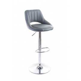 G21 Aletra grey, Barová židle koženková, prošívaná, šedá