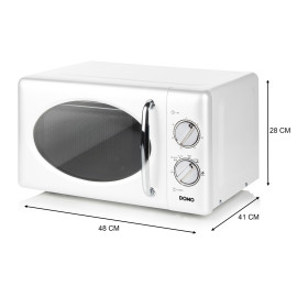 Mikrovlnná trouba retro - bílá- DOMO DO3125, Objem: 25 l, Talíř: 28,5 cm, Výkon: 900 W