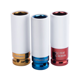 Hlavice nástrčné rázové 1/2", sada 3ks, 17-19-21mm, L 86mm