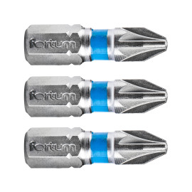 Hrot křížový pozidriv, sada 3ks, PZ 2x25mm, S2