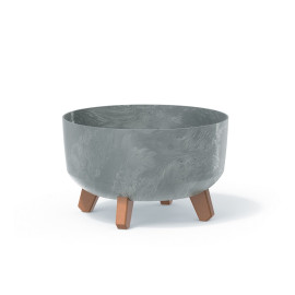 Květináč GRACIA LOW BETON EFFECT 28,5 cm šedý