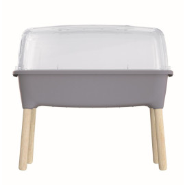 Sadbovač Prosperplast RESPANA PLANTER WOOD HIGH SET 78 cm šedý kámen 
