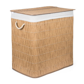 Koš na prádlo G21 150 l s rozdělovači, ratanový design s bílým košem 
