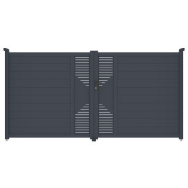 Brána G21 Marion 350x173 cm dvoukřídlá, antracitová