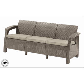 Keter Corfu love seat max třísedačková pohovka cappuccino
