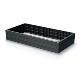 Prosperplast Vyvýšený záhon plastový WOODY 1492x756x250mm, antracitový