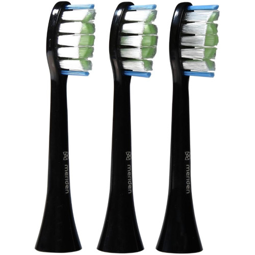 Náhradní hlavice ke kartáčkům Meriden Sonic Family Black (MD-401B) 3 ks