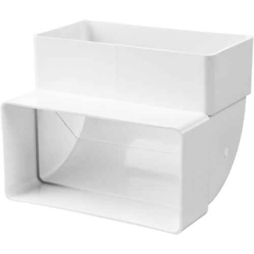 Kluge KVS180104 Svislé koleno, kanál plochý 220x90 mm, 90°, bílé