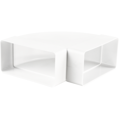 Kluge KVS180204 Vodorovné koleno, kanál plochý 220x90 mm, 90°, bílé