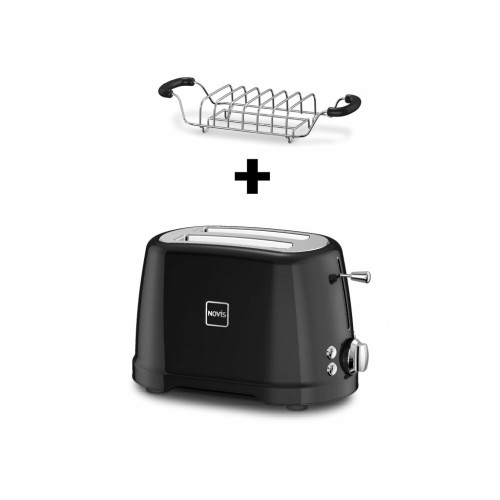 Novis Toaster T2-černý + mřížka na rozpékání ZDARMA