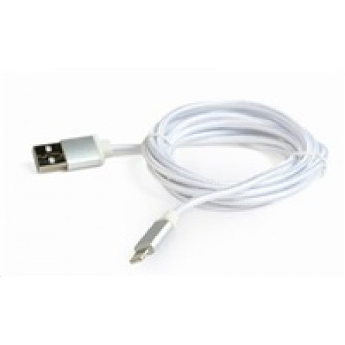 GEMBIRD Kabel CABLEXPERT USB 2.0 Lightning (IP5 a vyšší) nabíjecí a synchronizační kabel, opletený, 1,8m, stříbrný, blis