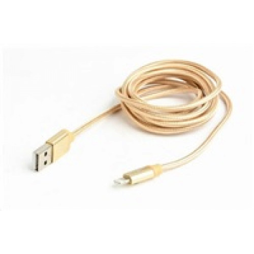 GEMBIRD Kabel CABLEXPERT USB 2.0 Lightning (IP5 a vyšší) nabíjecí a synchronizační kabel, opletený, 1,8m, zlatý, blister