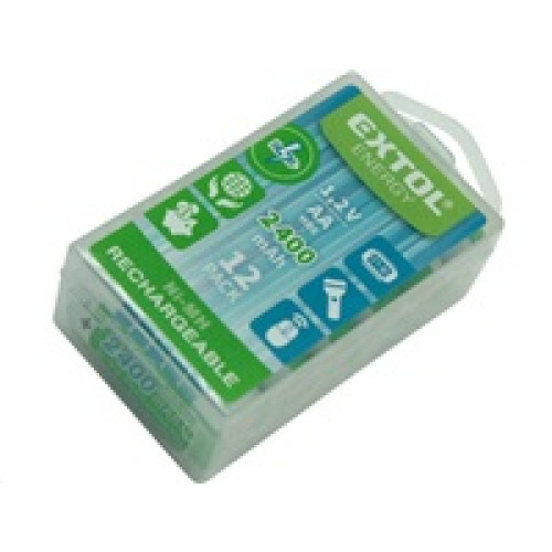 Baterie nabíjecí, 12ks, AA (HR6), 1,2V, 2400mAh, NiMh