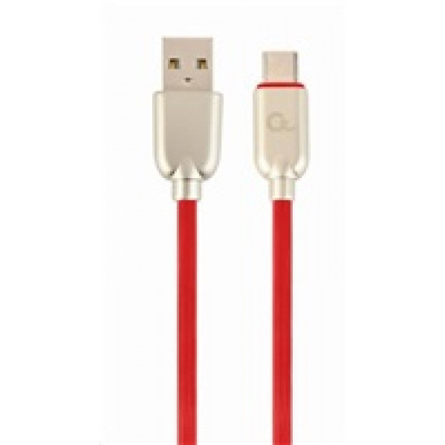 GEMBIRD Kabel CABLEXPERT USB-A na USB-C kabel (AM/CM), 2m, pogumovaný, červený, blister