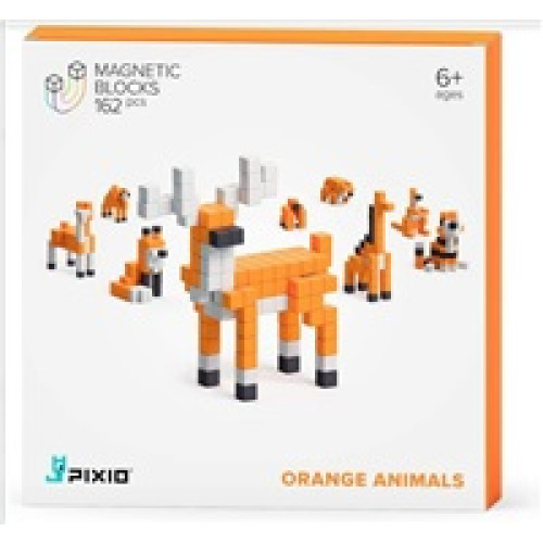 PIXIO Orange Animals magnetická stavebnice