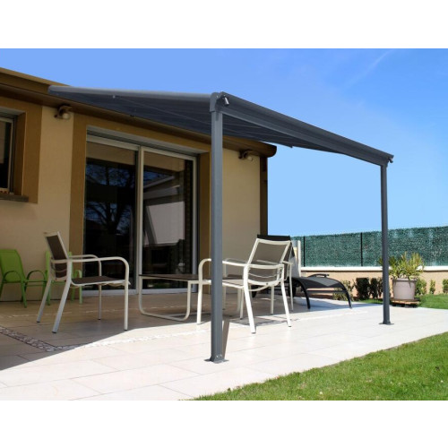 hliníková pergola LANITPLAST WALL 33 antracit + opál PC LG2118
