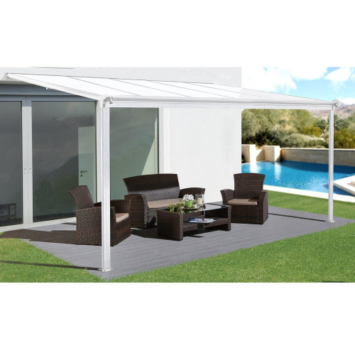 hliníková pergola LANITPLAST WALL 33 bílá + bronz PC LG2121