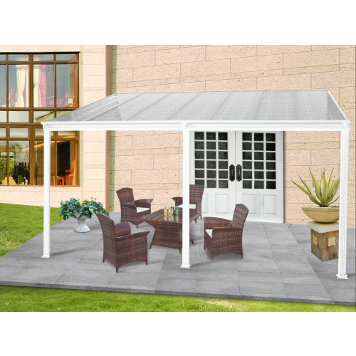 hliníková pergola LANITPLAST WALL 53 bílá + bronz PC LG2131