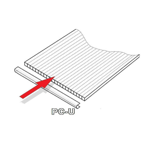 PC U-profil 6 mm pro skleník, délka 2,10 m (1 ks) LG2364