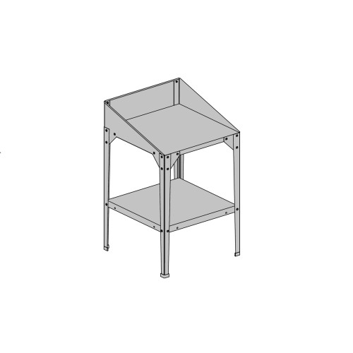 ocelový regál LANITPLAST 60x60x41/81 cm dvoupolicový stříbrný GSE3 LG2712