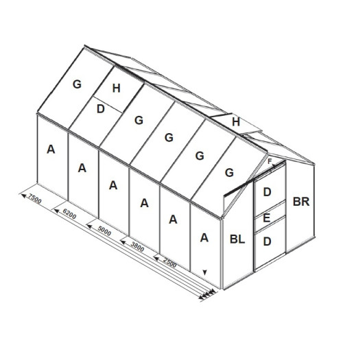 náhradní prosklení pro skleník VITAVIA VENUS 2500 PC 4 mm LG3058