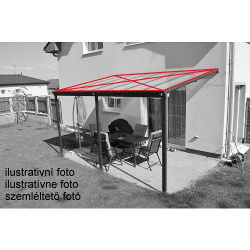 náhradní prosklení pro pergolu LANITPLAST WALL 33 bronz PC LG3100