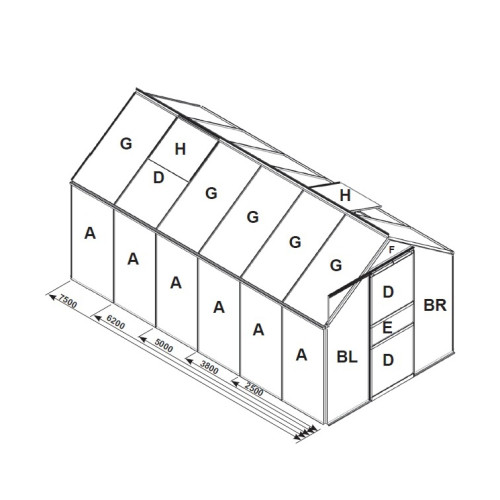 náhradní prosklení pro skleník VITAVIA VENUS 7500 PC 4 mm LG3112