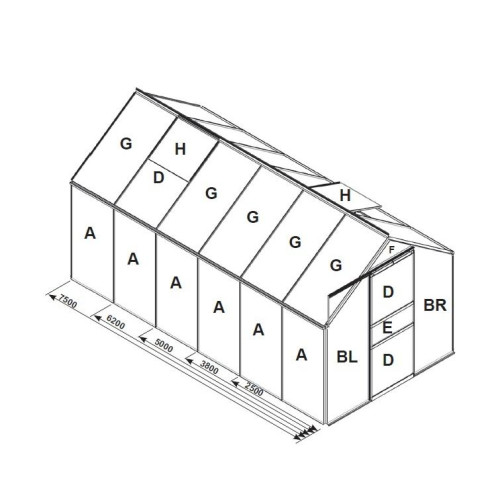 náhradní prosklení pro skleník VITAVIA VENUS 7500 PC 6 mm LG3113