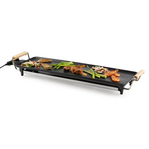 Rodinný gril Teppanyaki - Wood Look - DOMO DO8312TP, Příkon: 1 800 W, Pečící plocha: 70cm x 22 cm