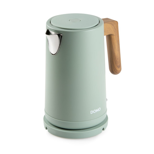 Rychlovarná konvice - nerez, zelená WOOD YOU - DOMO DO9282WK, Objem: 1,7 l, Příkon: 2 200 W