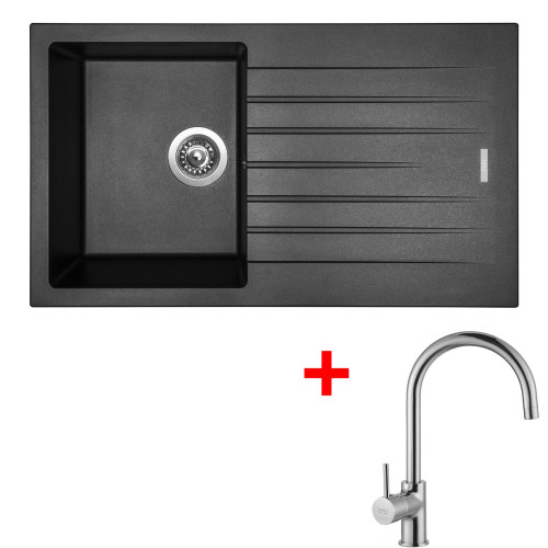 Sinks PERFECTO 860 Metalblack+VITALIA (záruka 5 let)