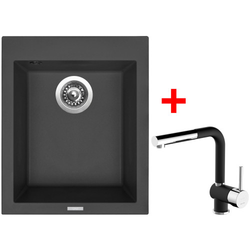Sinks CUBE 410 Nanoblack+MIX 3 P Nanoblack