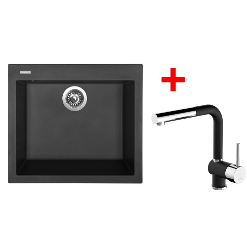 Sinks CUBE 560 Nanoblack+MIX 3 P Nanoblack
