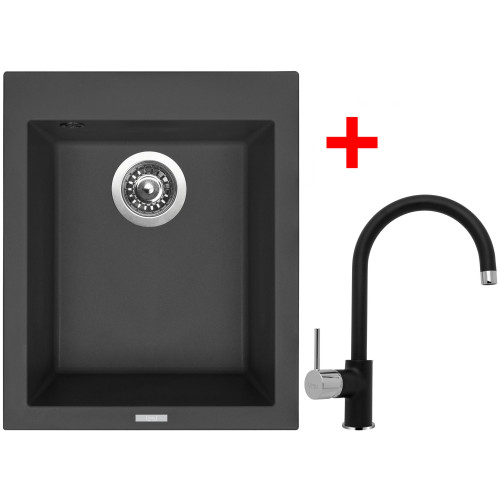 Sinks CUBE 410 Pureblack + Vitalia GR