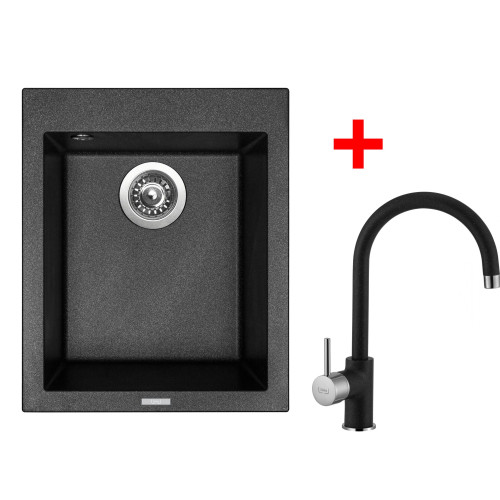 Sinks CUBE 410 Metalblack + Vitalia GR
