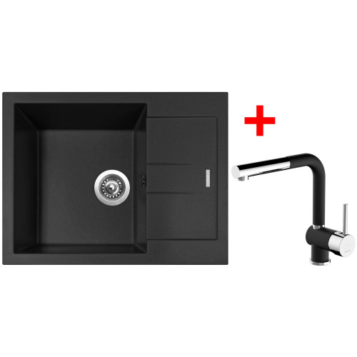 Sinks AMANDA 650 Pureblack + Mix 3 P GR N6