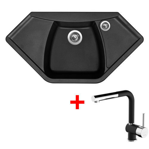 Sinks NAIKY 980 Pureblack + Mix 3 P GR N6