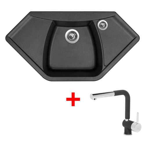 Sinks NAIKY 980 Metalblack + Mix 3 P GR