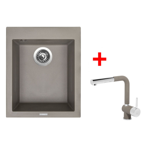 Sinks CUBE 410 Truffle + Mix 3 P GR