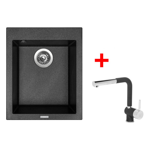 Sinks CUBE 410 Metalblack + Mix 3 P GR