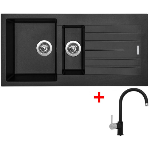 Sinks PERFECTO 1000.1 Pureblack + Vitalia GR