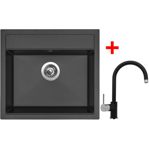 Sinks SOLO 560 Pureblack + Vitalia GR